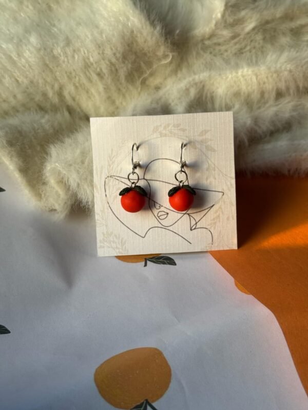 Orange Dangle Earrings - Image 3