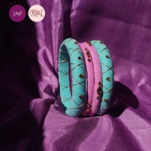 Fabric Bangles Set /Stone work