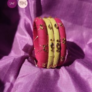 Fabric Bangles Set /Stone work
