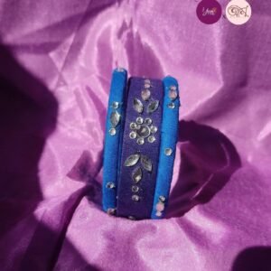 BLUE Fabric Bangles Set /Stone work