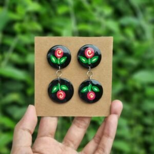 Handpainted Wooden Earring