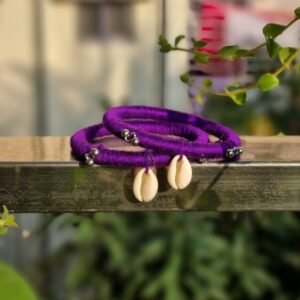 Handmade Thread-Cowrie Shell Bangle (Pair)