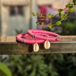 Handmade Thread-Cowrie Shell Bangle (Pair)