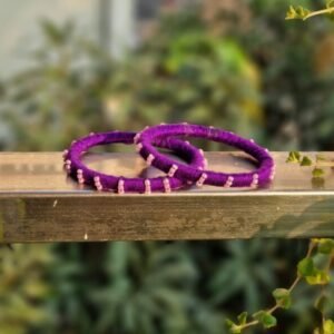 Handmade Thread Purple Bangle (Pair)