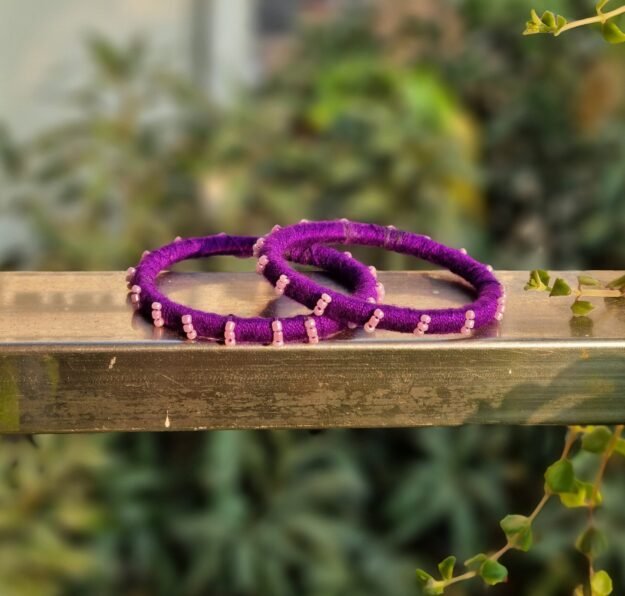 Handmade Thread Purple Bangle (Pair)