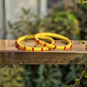 Handmade Thread Yellow Bangle (Pair)