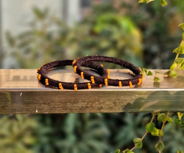 Handmade Thread Black Bangle (Pair)