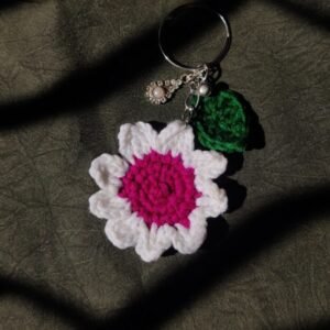 Crochet Flower Key ring/ Bag charm/Bckpack Chain
