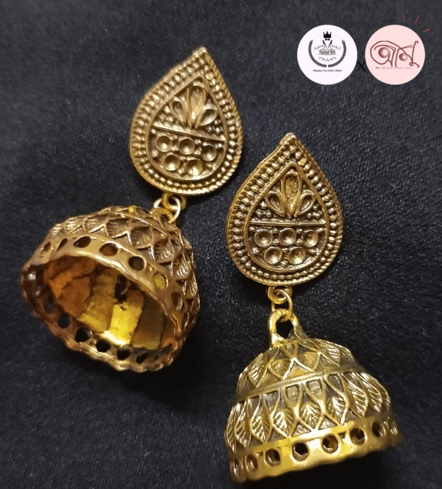 Golden Leaf Base Jhumka
