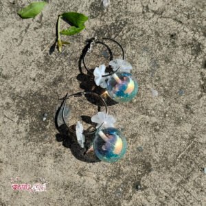 Aurora Crystal Hoops (Mint)