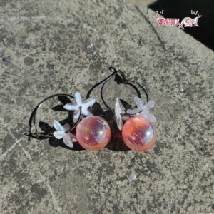 Aurora Crystal Hoops Peach)