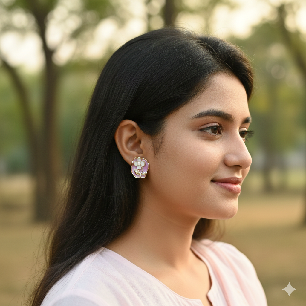 Lilac Daisy Studs - Image 3