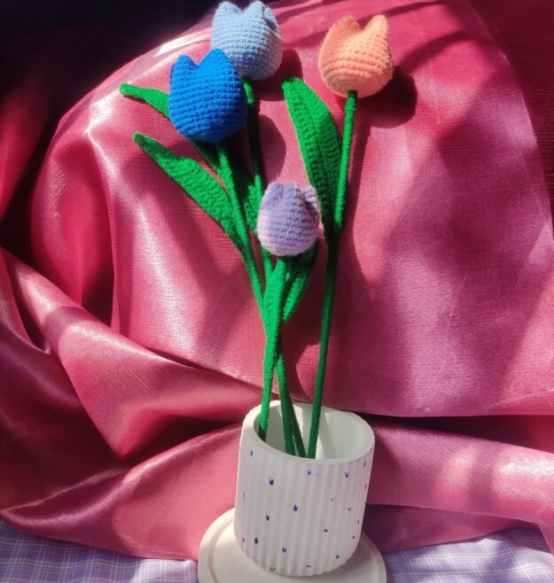 Handmade Tulip Crochet Flower | Forever Flowers | Crochet Handmade Flowers