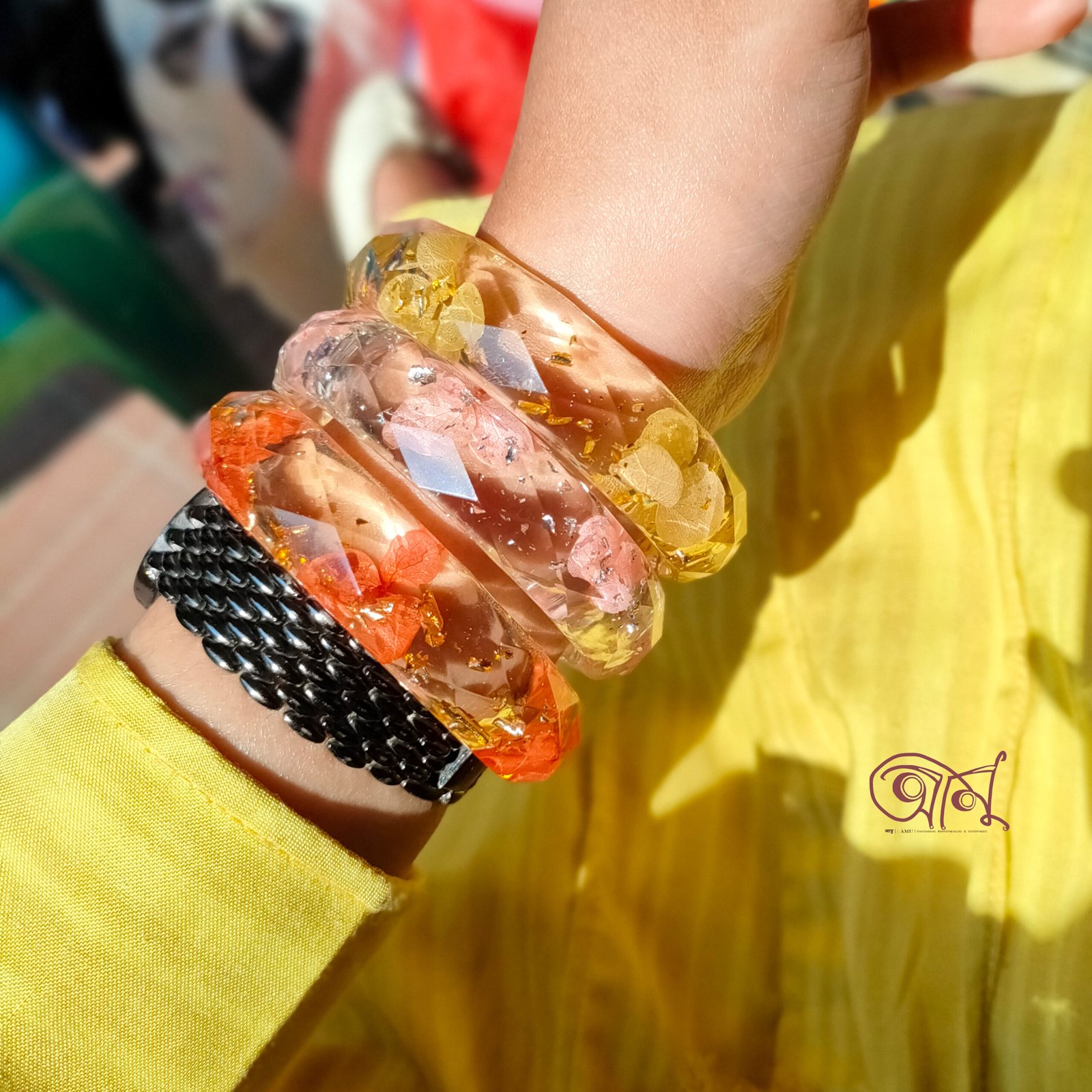 Real Hydrangea flowers Bangle (Piece) - Image 4