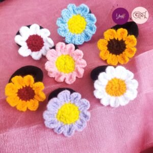 Handmade /Crochet Daisy Flower Design Hair Tie